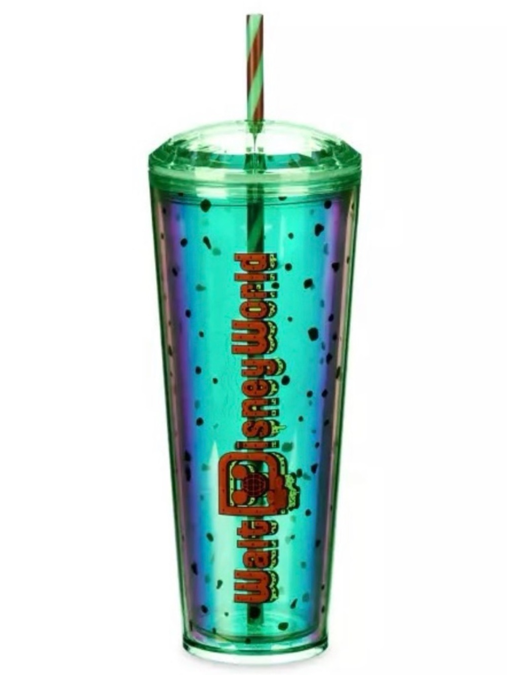 Disney Iridescent Green Reusable Tumbler with Straw